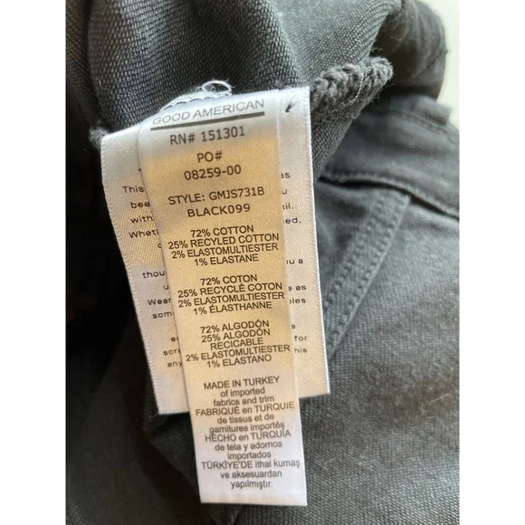 Good American Fit For Success Short Sleeve Black Denim Jumpsuit Sz 0 - Picture 10 of 11